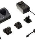 Two Bay Lithium Battery Charger For T6xx Series Thermal Cameras, Double Bay Charger With 12V DC Output, International Use, Made In Sweden