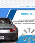 Stainless Steel License Plate Screws Set For Front And Rear Use, Rust Proof And Durable For Frames And Covers, 8 Pack