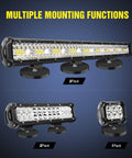Multiple LED light bars with 2 Piece Magnetic Base LED Light Bar Mounting Brackets With Rubber Coated Sucker Holders For Bottom Mounts