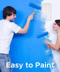 Couple painting a blue wall with a 4X6 Inch Flush Access Panel For Drywall And Ceilings Crafted From Heavy Duty High Impact Styrene With UV Stabilizers.