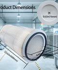Heavy Duty Dust Collector Filter Cartridge With Outer Mesh 12.6 Inch Opening And 23.62 Inch Height in industrial setting