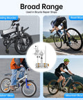 Collage showing Professional Wheel Truing Stand used for folding, road, children's, and mountain bikes.