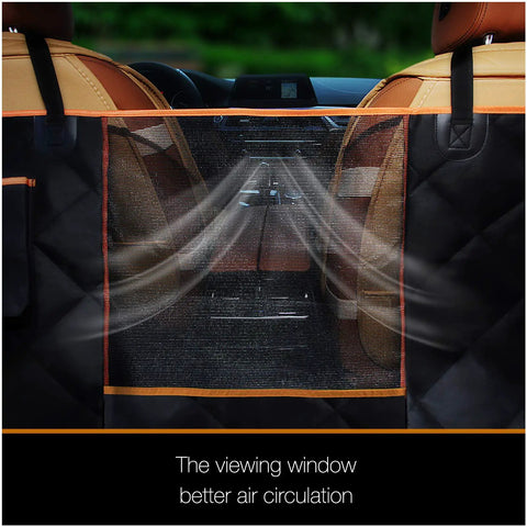 Deluxe Dog Car Seat Cover For Back Seat With Breathable Mesh Window Hammock Four Layer Heavy Duty Waterproof Pet Protector