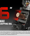 6 Inch Wood Chipper Shredder Mulcher Powered By ZONSEN 459cc 15HP cutting wood branches model B150