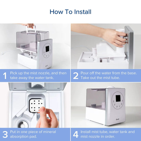 Step-by-step installation of Replacement Humidifier Filters 10 Pack With Mineral Absorption Pads For LV600S LV600HH OasisMist450S