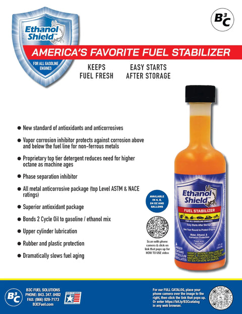 Product image of Fuel Stabilizer Twin Pack 24 Oz, gasoline treatment additive, antioxidative and anticorrosive formula, 24 oz bottle.