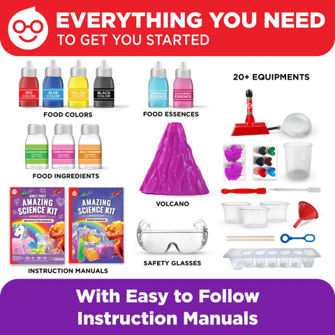 Girls First Amazing Science Experiments Kit For Ages 4 And Up With 100 Plus Mind Blowing Experiments To Spark Curiosity STEM Fun Easy Hands On Learning At Home And Build Confidence In Everyday Science Kid Friendly; kit contents