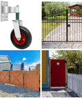 Spring Loaded 8 Inch Gate Wheel For Fence And Gate With 360 Degree Rotation Heavy Duty Steel Gate Caster Wheels For Metal Tube Gates