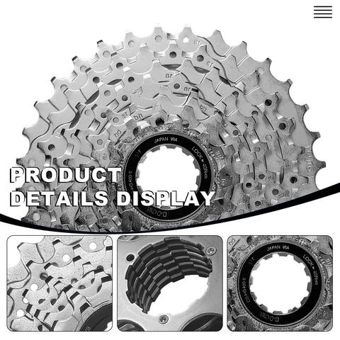 9 Speed Bike Cassette CS-HG400-9 11-32T Sprocket for Mountain, Folding, and Commuter Bikes displayed in product details
