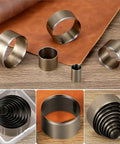 9 Piece Leather Circle Cutter Set 15 To 55 mm Pro Grade Hollow Hole Punch Kit with smooth clean cuts on leather and fabric