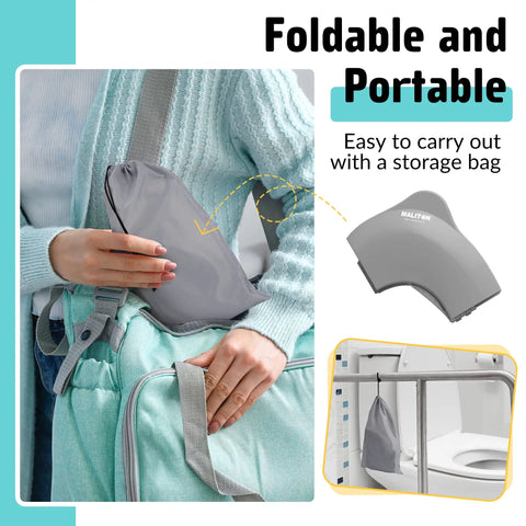 No Sweat Foldable Travel Potty Seat For Toddlers With Secure Splash Guard And Sturdy Non Slip Base For Hassle Free House Training On The Go For Little Ones Learning To Hit The Target