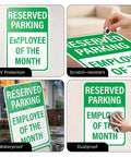 12 By 18 Inches Employee Of The Month Parking Signs 2 Pack Reflective Aluminum Waterproof Fade Resistant Heavy Duty Outdoor Reserved Parking Signage With UV Protected Finish, green reserved parking sign