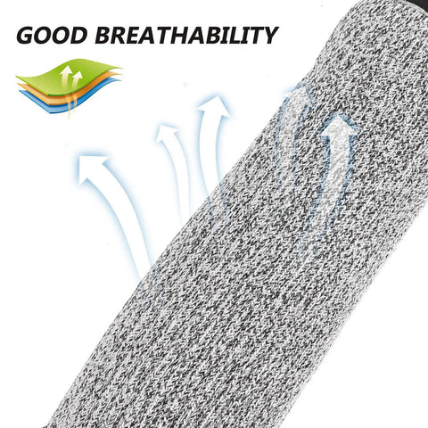 Built Like A Tank Cut Resistant Arm Sleeve Featuring Tough Hppe Knit And Stretch Fit Design For Mechanics Yard Workers And Handy Crews Craving Nuts And Bolts Level Forearm Armor, showcasing good breathability and lightweight fabric.