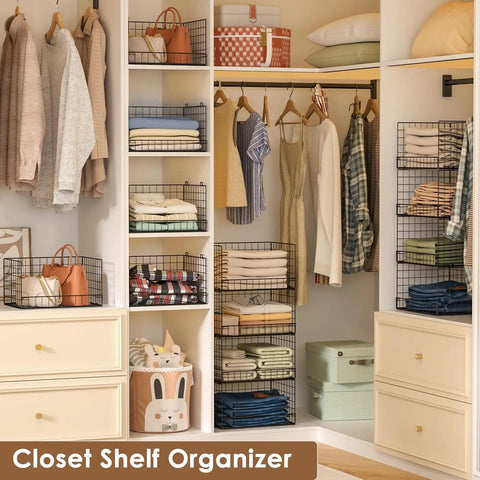 Straight Up Reliable Stackable Closet Organizers Foldable Storage Bins Wide Opening Clothes Racks Pants Jeans Home Refresh Black Smooth Process Easy Gear Rack