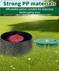14 Pack PP Valve Boxes 6 Inch Anti Slip Sprinkler Valve Box with green lid in open grassy garden