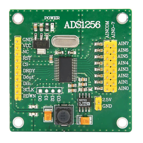 Analog To Digital Conversion Module With Eight Channel 24 Bit ADC Acquisition Board To Convert Analog Signals Into Digital Data ADS1256 30ksps close-up.