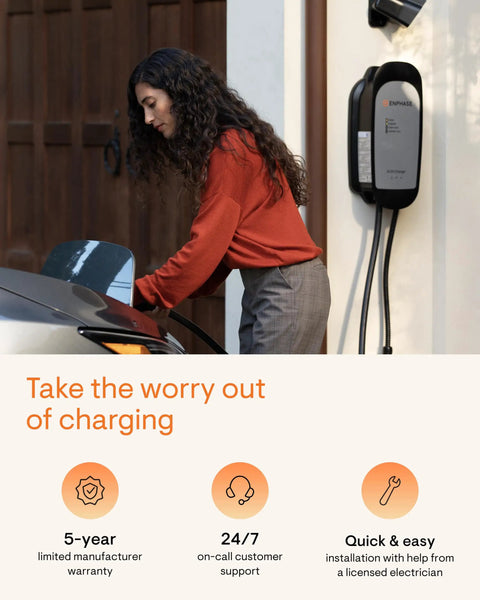 64 Amp Smart EV Charger IQ 80 Hardwired 15.4kW 240V WiFi Connected Safety Certified 25ft Cable Ruggedized in use