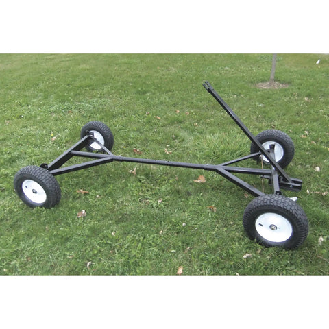 Heavy Duty Utility Trailer With 4000 Lb Capacity DIY Platform Bed Ready To Build frame on grass, four wheels visible