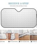Funny Windshield Sun Shade For Cars Blocks UV Rays And Heat Front Window Sunshade Waterproof Polyester With Bubble Aluminum, folding steps shown