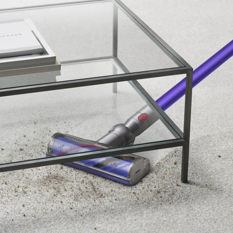 V11 Extra Cordless Vacuum Cleaner With Up To 60 Minutes Run Time, 60 Percent More Suction cleaning under a glass table