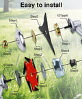 Assembly steps for Heavy Duty 6 Blade 65Mn Steel Trimmer Head With 3 Tooth Brush Cutter Blade And Universal Adapter Kit