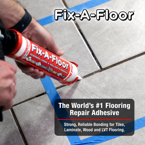 Fix-A-Floor Loose Tile Repair Adhesive For Rebonding Tile Porcelain Ceramic Marble Stone And Wood Floors 10.1 Oz application close-up