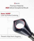 Single End Cobalt Countersink Chamfer Tool Set TiAlN Coated Built Tough Heavy Duty M35 90 Degree Bits close-up view