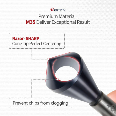 Single End Cobalt Countersink Chamfer Tool Set TiAlN Coated Built Tough Heavy Duty M35 90 Degree Bits close-up view