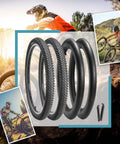 Beefy 26 Inch Mountain Bike Tire Kit Two Pack 26X1.95 Folding Puncture Resistant Tires With Tubes And Tire Levers for MTB