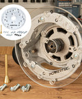 Clear Acrylic Router Base Plate With Centering Pin And Predrilled Letter Marked Holes Six And A Half Inch By Five Sixteenths Inch Thick Includes Screws Ready To Install Fits Bosch Dewalt Ryobi Porter Cable Makita And More on router with parts