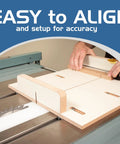 Heavy Mdf Crosscut Sled For Table Saw delivering dead on precision, adjustable setup on table saw for accurate woodworking.