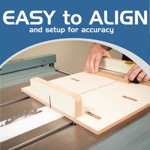 Heavy Mdf Crosscut Sled For Table Saw delivering dead on precision, adjustable setup on table saw for accurate woodworking.