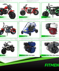 Fitment options for Exhaust Pipe Kit For Predator 212cc And GX Engines with Coleman Mini Bikes and Go Karts image