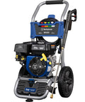 Powerful Gas Pressure Washer 3400 PSI, 2.6 GPM, with onboard soap tank, 25 feet hose, spray gun and wand, 5 nozzle set