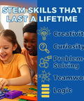 STEM Electronics Kit for Kids 8 Plus 300 Hands On Projects to Learn Circuits and Engineering Build Radios, Sensors, Fans, and More, 60 Parts, Full Color Manual, A Totally Cool Gift for Boys and Girls. Kids using circuit kit