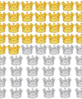 60 Pcs Mini Crown Charms For Crafts 3D Hollow Queen Crown Beads For Jewelry Making in gold and silver, perfect for DIY projects