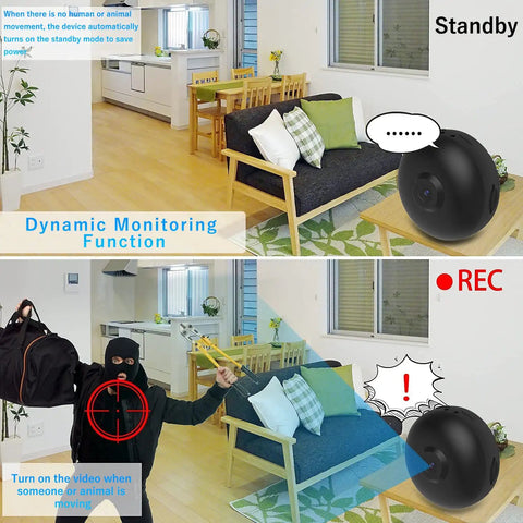 Crystal Clear 4K Wireless Home Security Camera detecting motion in a living room with real time alerts and wide angle view.