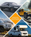 Image showcasing cars and RVs compatible with Three Piece Three Sixteenth Inch Brake Line Kit With Fittings, Ten Inch Copper Plated Rear Brake Lines, Flexible Inverted Double Flare Tubing, Includes Two Standard Tube Nuts, DIY Friendly Brake Repair And Replacement.