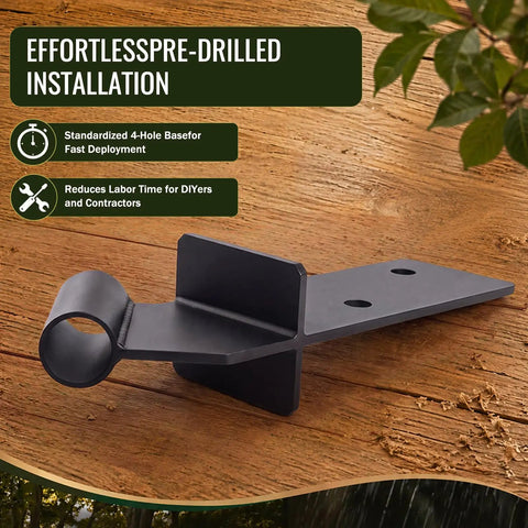 Knee Brace Hardware Kit 1.25 Inch Knee Bracket Compatible with pre-drilled holes for timber framing use on wood surface.