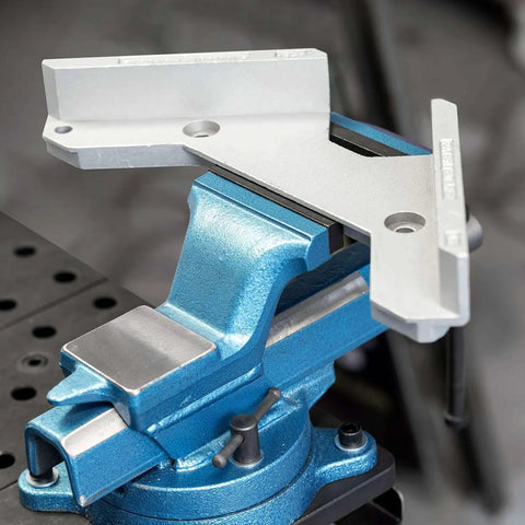 Right Angle Aluminum Weld Fixture 90 Degree Tru Angle Spatter Proof Alloy with Vise, holds various shapes, fab shop use