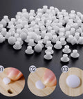 Three Sixteenth Inch Plastic Hole Plugs For Round Holes, 300 pack shown with installation process and seamless finish detail