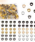 120 Pcs Mini Crown Charms 3D Alloy King Crown Beads Bulk Large Hole Spacer Beads For Jewelry Making, DIY Craft Supplies