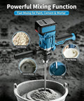 Cordless Drill And Cement Mixer With 2 Speed Torque Control Plus 180 Degree Swivel Handle For Mortar Grout And Wood Drilling built for efficient mixing.