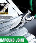Heavy Duty Tin Snips With Forged Blade And Compound Action For Superior Metal Cutting cutting sheet metal