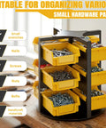 Rotating Hardware Storage Bins With 12 Compartments For Nuts, Bolts, Screws And Small Parts, perfect for workbench organization