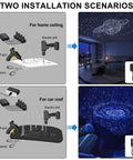 Split 4 Color 12W Car Starlight Headliner Kit With 1000 Fiber Optic Strands, App And RF Remote, installation scenarios for ceiling and roof