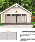 Two Car Garage Screen Door 16x7 Ft Heavy Duty Magnetic Self Sealing Fiberglass Mesh installation illustration