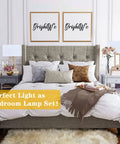 Elegant bedroom featuring Dual USB Table Lamps Set Of 2 With Touch Control 3 Way Dimmable Bedside Lamps on nightstands.