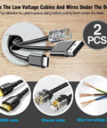 JTemgle 2 Inch White Desk Grommet Cable Hole Cover For Desk Cord Management Plastic Cable Organizer Caps displaying various cables