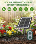 50Ft Solar Automatic Drip Irrigation Kit With USB Charging watering garden flowers
